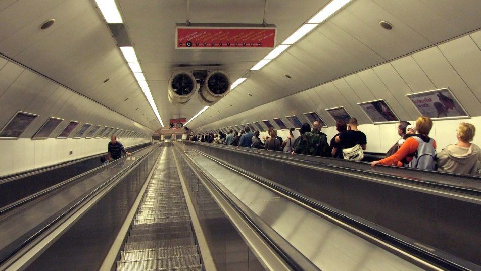 Aerial view of the Escalators in Hungary
